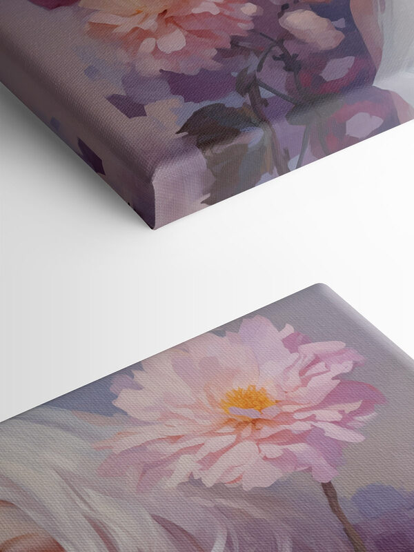 Frau mit rosa Haaren und rosa Blumen Frau mit rosa Haaren und rosa Blumen