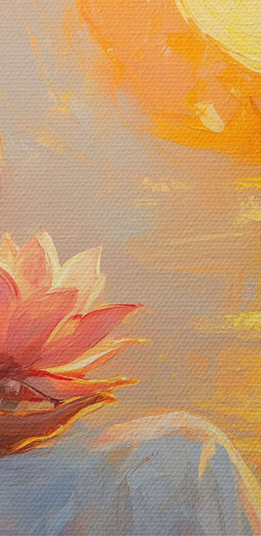 Gemälde einer Frau, die eine Blume und einen Vogel hält