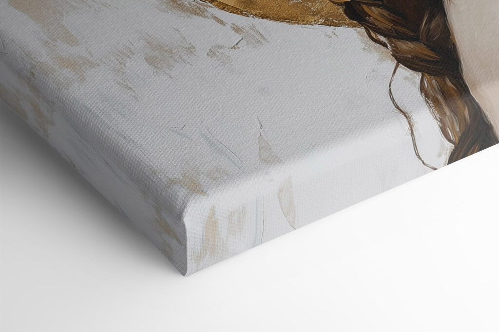 Painting of a woman with a blindfold Painting of a woman with a blindfold