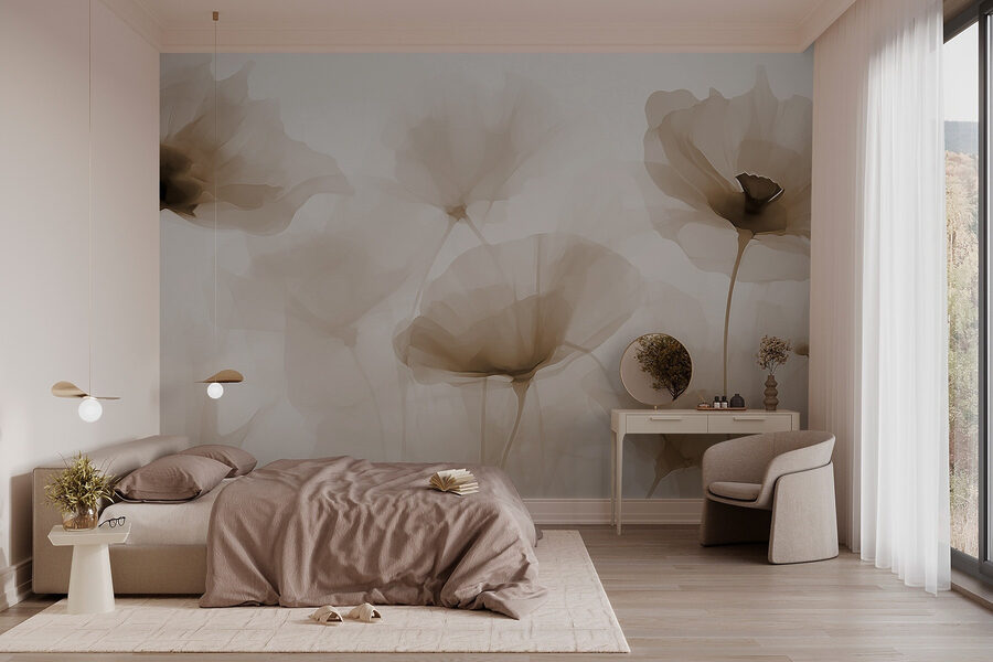 Gruppe von Blumen auf einem weißen Hintergrund