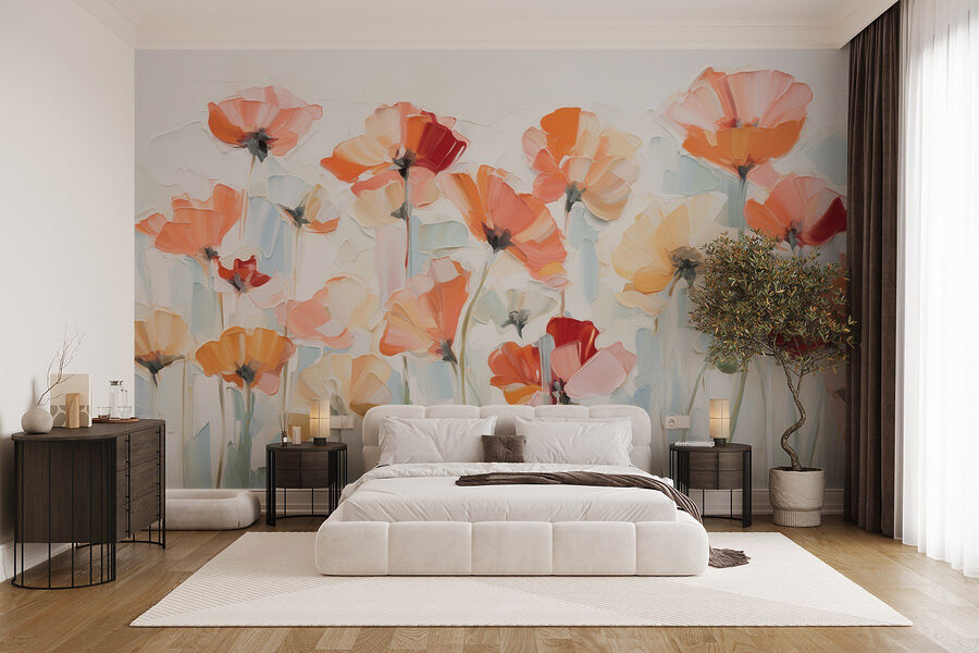 Gemälde von Blumen auf weißem Hintergrund