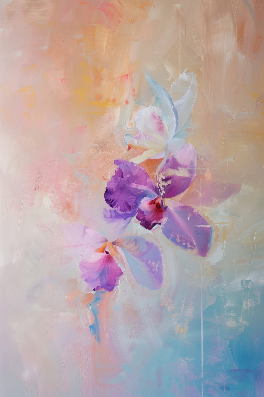 Gemälde von lila Blumen