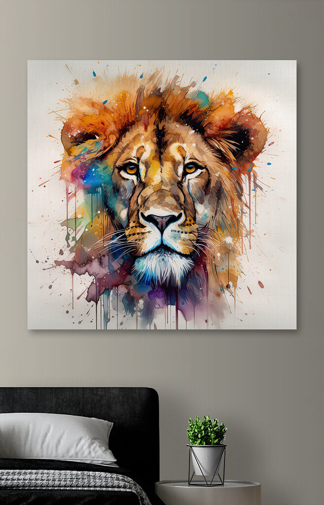 Lion painting of a face