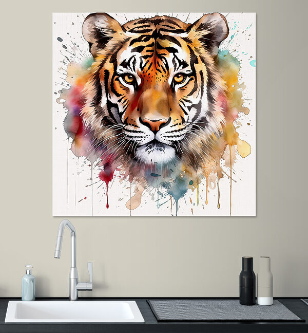 Tiger mit Farbspritzern Tiger mit Farbspritzern