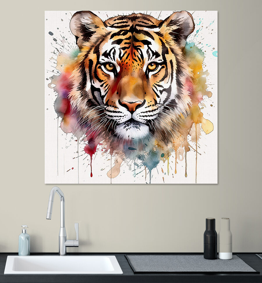 Tiger mit Farbspritzern
