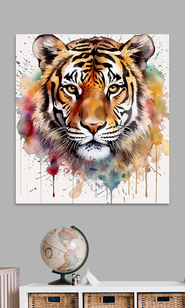 Tiger mit Farbspritzern Tiger mit Farbspritzern