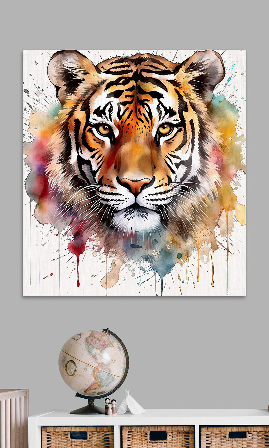 Tiger mit Farbspritzern