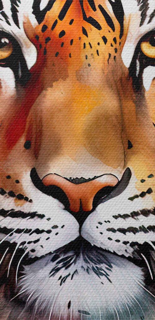 Tiger with colorful splashes