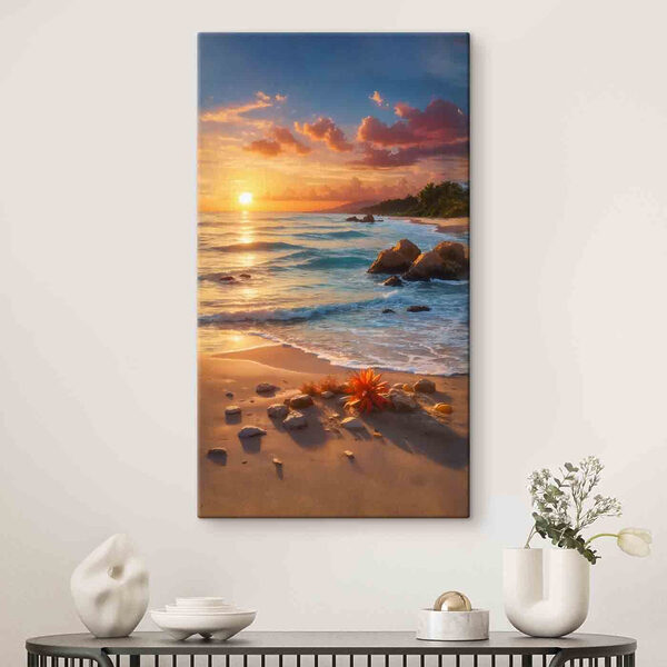 Sonnenuntergang über einem Strand Sonnenuntergang über einem Strand
