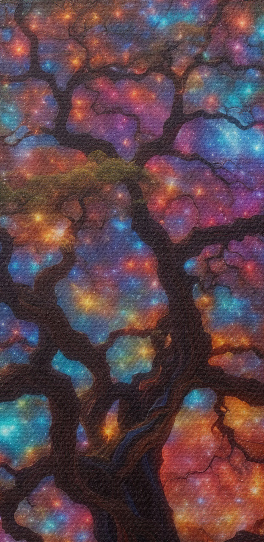 Baum mit bunten Lichtern