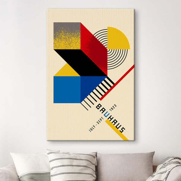 Colorful geometrical design with black and red and yellow