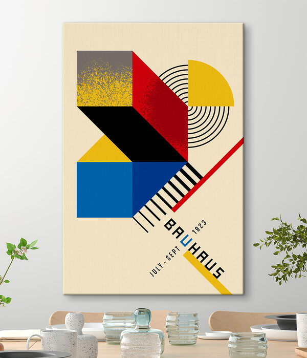 Colorful geometrical design with black and red and yellow