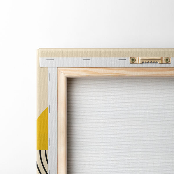 Colorful geometrical design with black and red and yellow