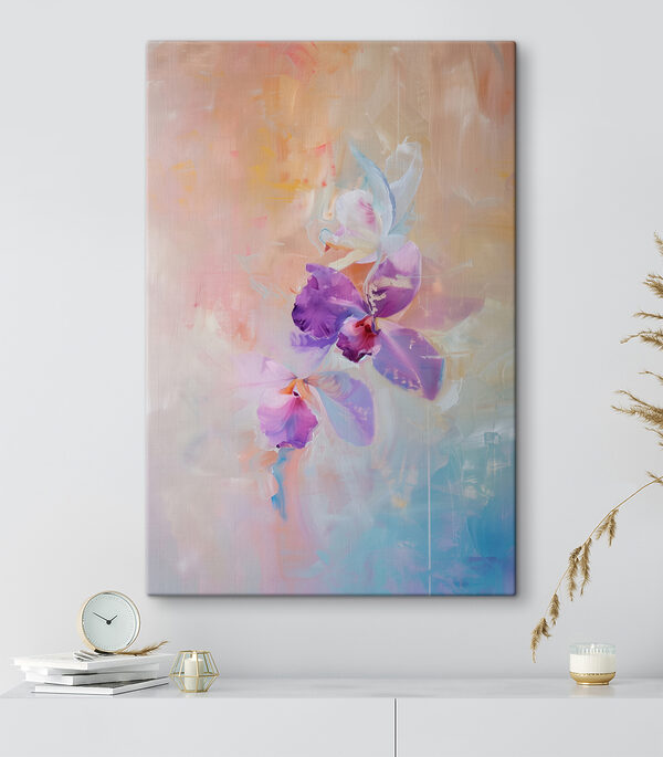 Gemälde von lila Blumen Gemälde von lila Blumen
