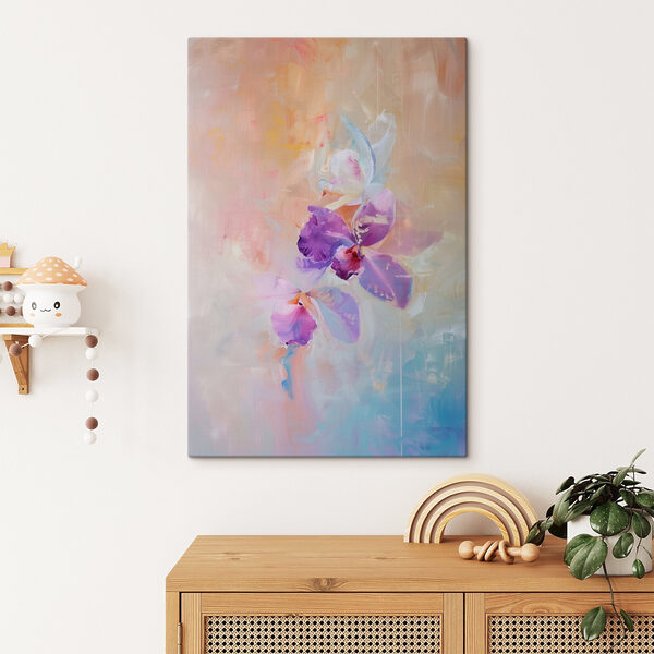 Gemälde von lila Blumen Gemälde von lila Blumen