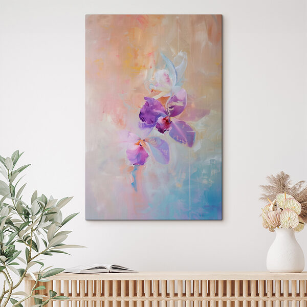 Gemälde von lila Blumen Gemälde von lila Blumen