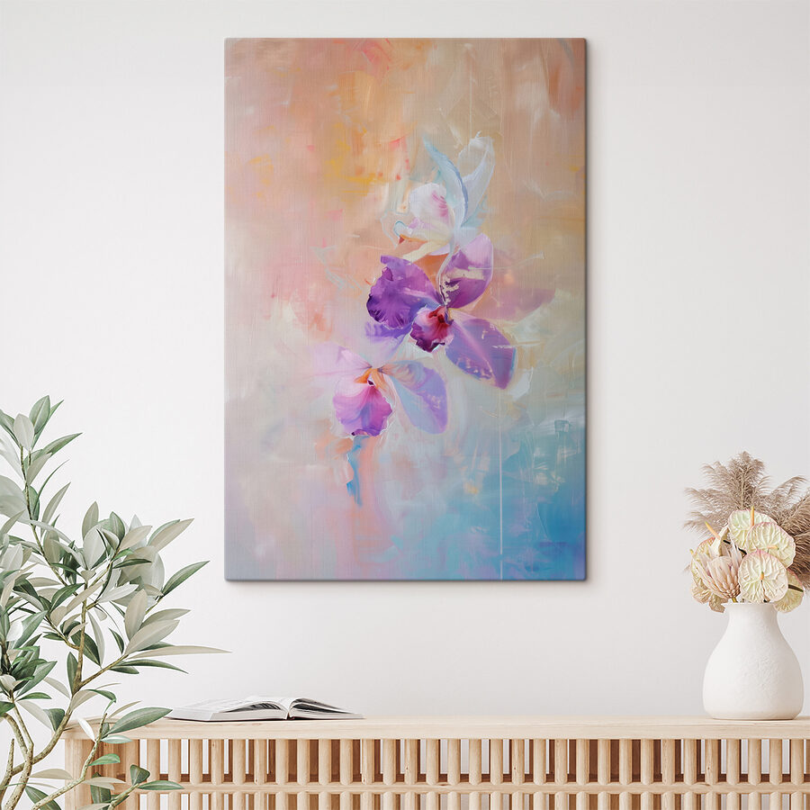 Gemälde von lila Blumen