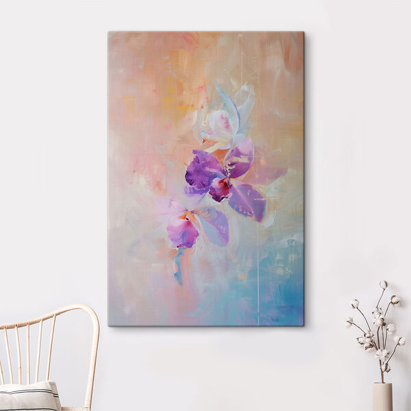 Gemälde von lila Blumen Gemälde von lila Blumen