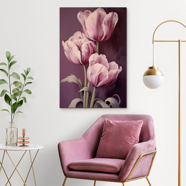 Wandbilder Gemälde von rosa Tulpen (Artikelnummer: s43513) Wandbilder Wandbilder Gemälde von rosa Tulpen (Artikelnummer: s43513)