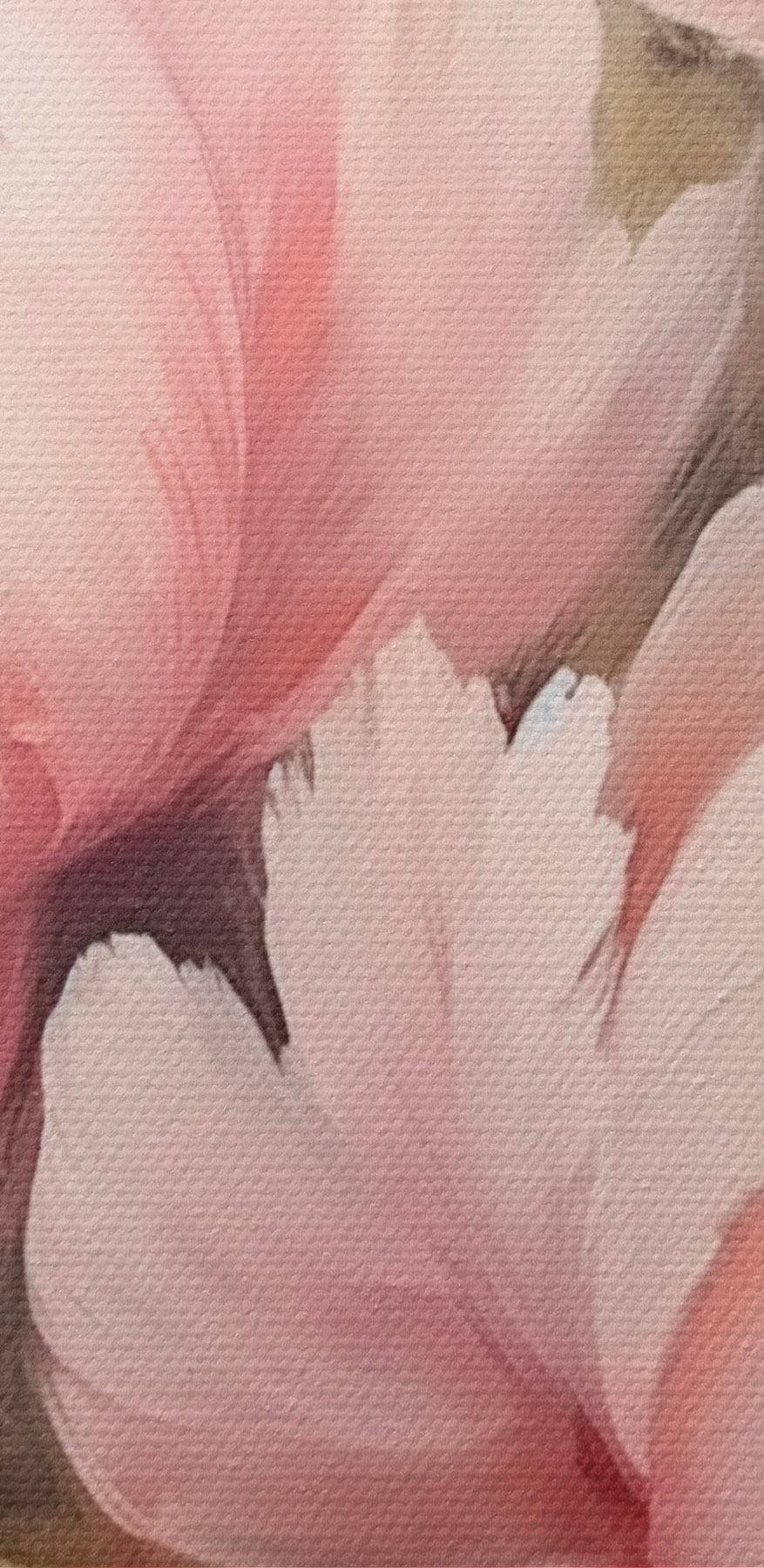Gemälde mit rosa Blumen