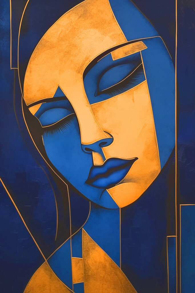 Painting of a woman's face Painting of a woman's face