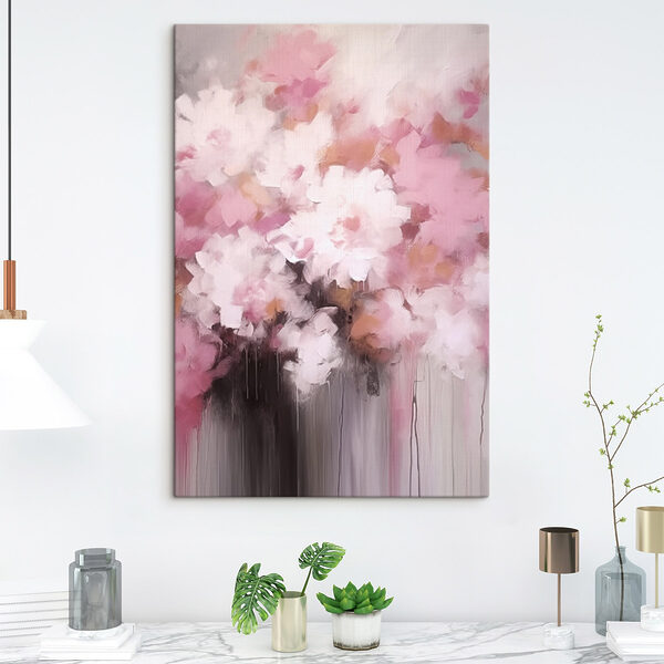 Gemälde mit rosa Blumen Gemälde mit rosa Blumen