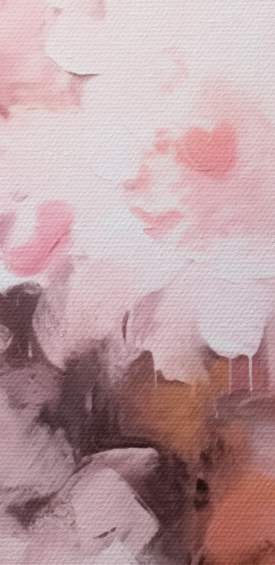 Gemälde mit rosa Blumen