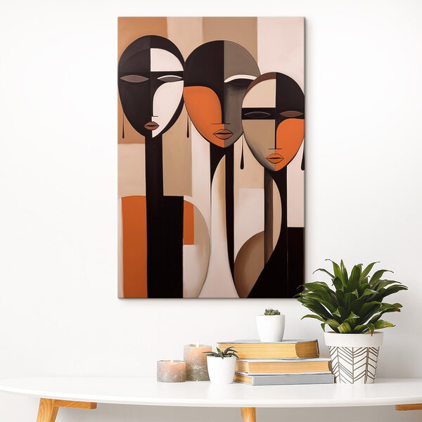 Gruppe von Gesichtern auf einer Wand gemalt Gruppe von Gesichtern auf einer Wand gemalt