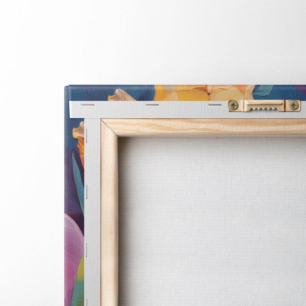 Painting of flowers on a blue background