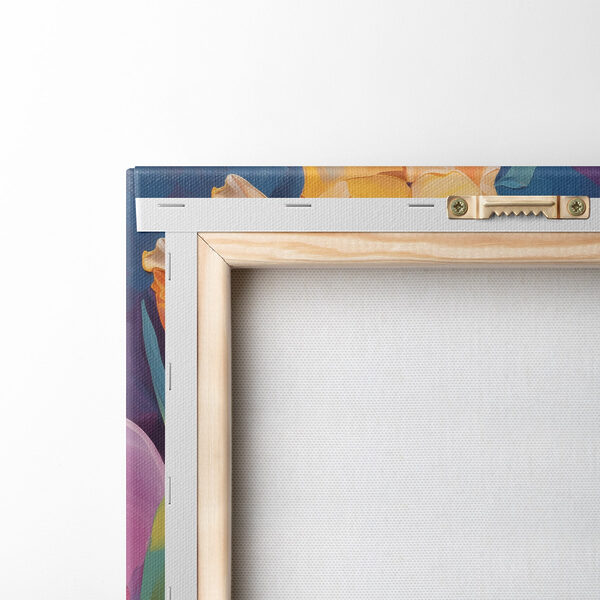 Painting of flowers on a blue background