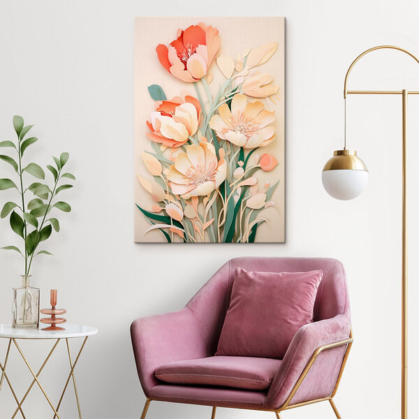 Ausgeschnittenes Papier mit Blumen Ausgeschnittenes Papier mit Blumen