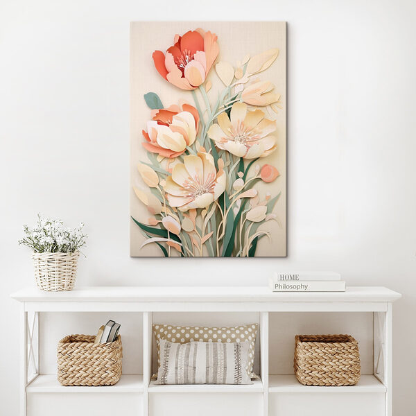 Ausgeschnittenes Papier mit Blumen Ausgeschnittenes Papier mit Blumen