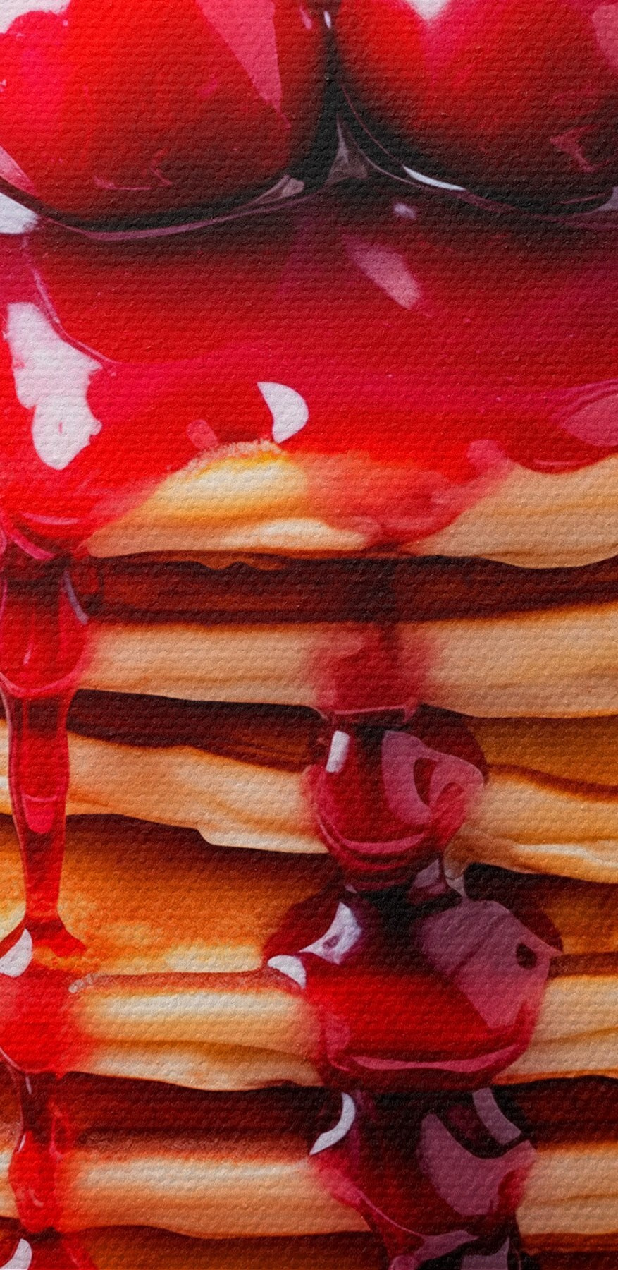 Pfannkuchenstapel mit Kirschsirup obendrauf