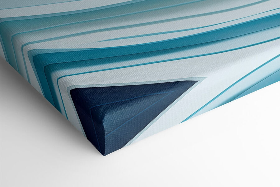 Blaue und weiße Wellenlinien