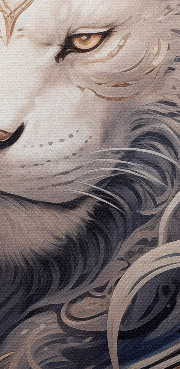 Lion with a decorative mane Lion with a decorative mane