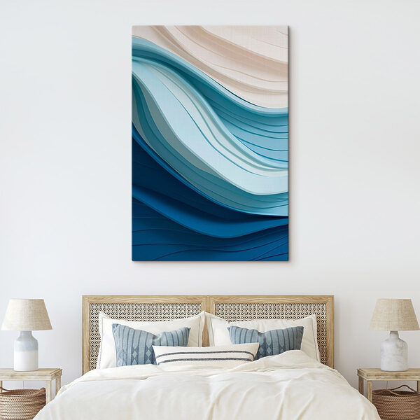 Blue and white wavy lines