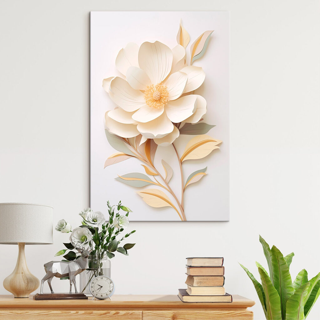 Paper flower with leaves