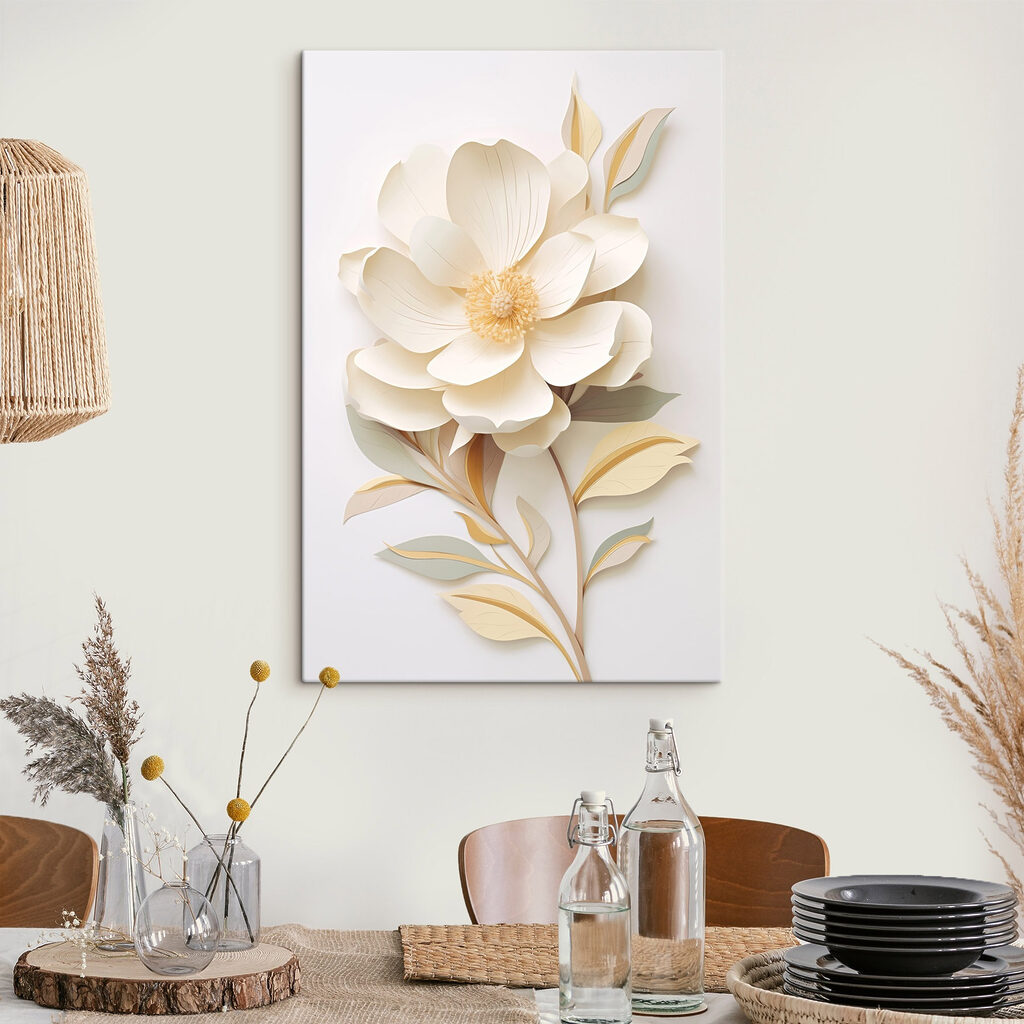 Paper flower with leaves