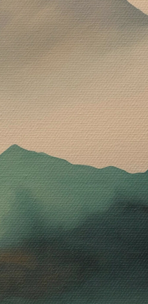 Foggy mountain range with trees Foggy mountain range with trees