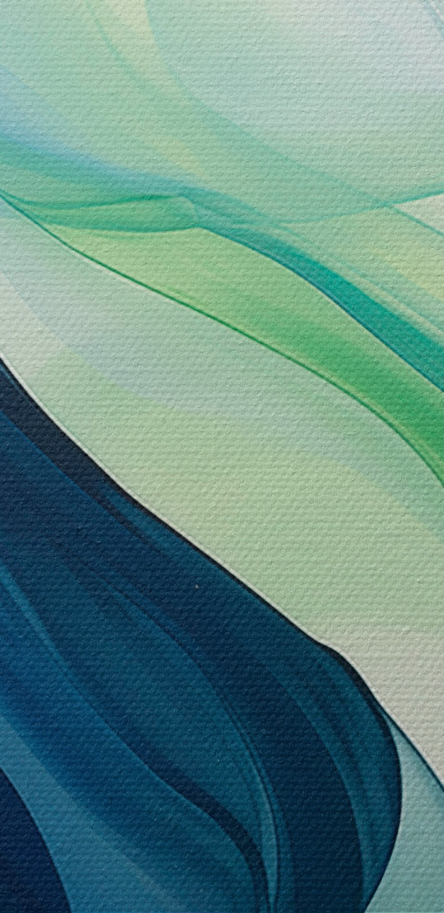 Fließende Wellen aus Blau und Grün.