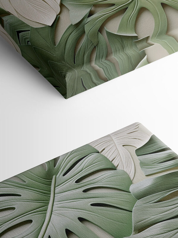 Group of green and white leaves