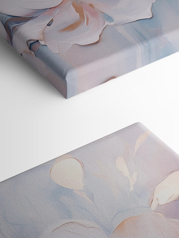 Painting of flowers on a white surface Painting of flowers on a white surface