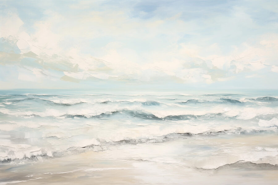 Gemälde von Wellen an einem Strand