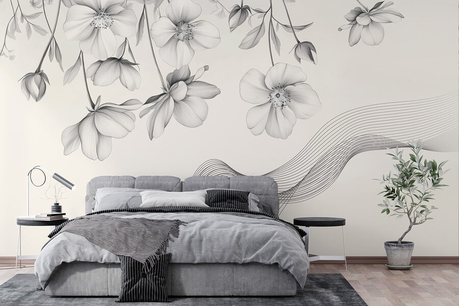 Zarte Blüten mit fließenden Linien