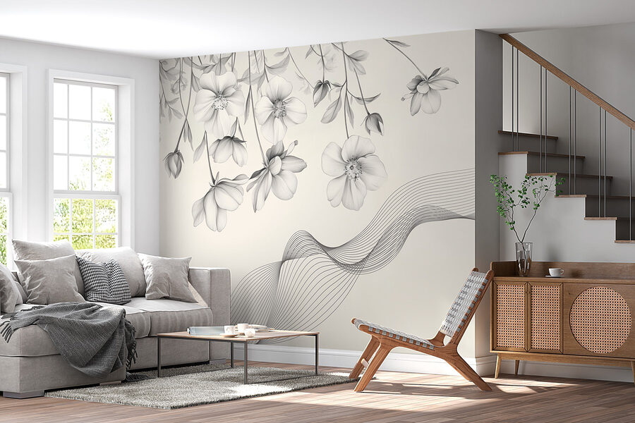 Zarte Blüten mit fließenden Linien