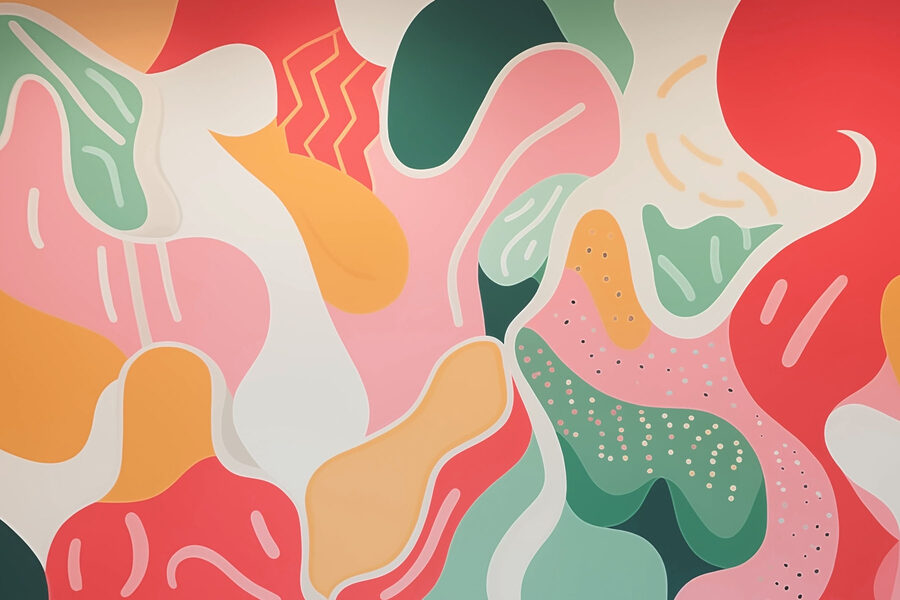 Bunte Kunst an einer Wand