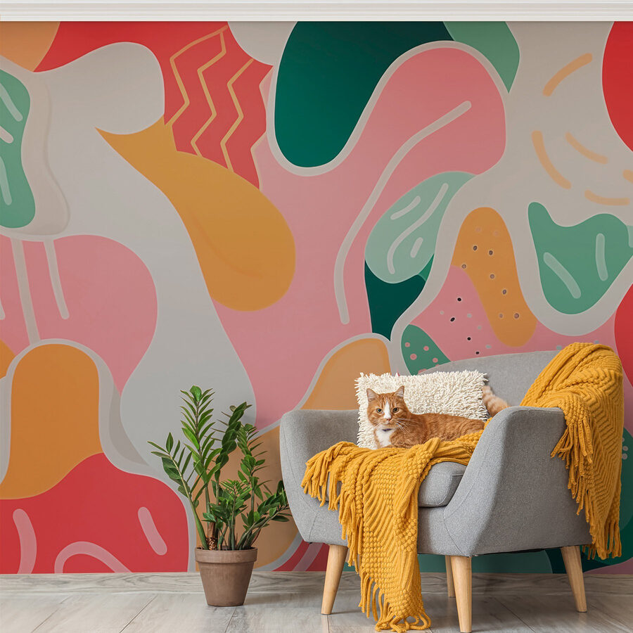 Bunte Kunst an einer Wand