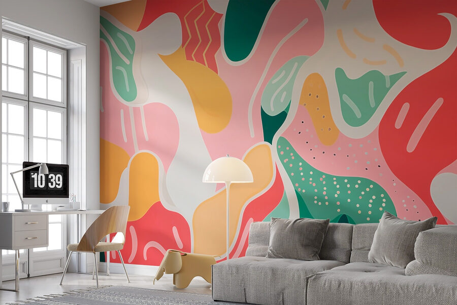 Bunte Kunst an einer Wand