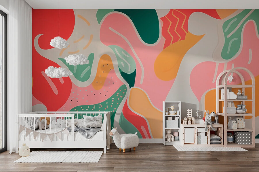 Bunte Kunst an einer Wand