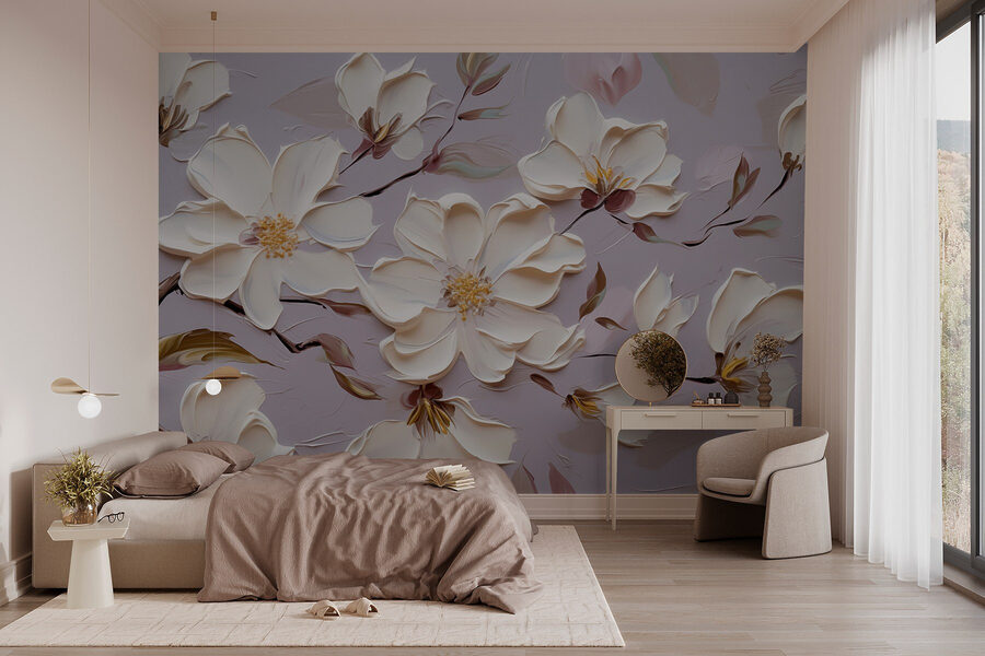 Malerei von weißen Blumen Malerei von weißen Blumen